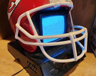 Kansas City Chiefs Riddell Football Helmet TV Display