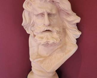 Classical Plaster Bust Sculpture - Bearded Figure