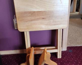 (2) Wooden Folding TV Tray Table