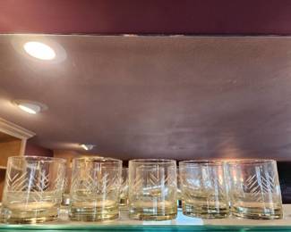 Vintage Cut Crystal Lowball Glasses Set of 5