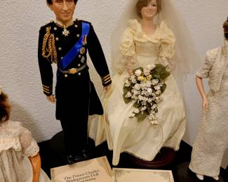 Prince Charles and Princess Diana wedding replica dolls, with certificates of authenticity