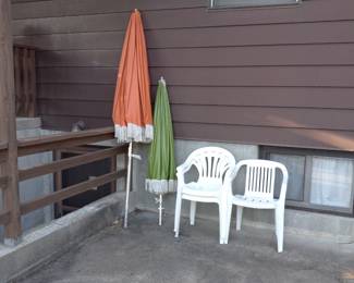 Vintage 1960's Vinyl Patio Umbrellas Will Be Moved To The Basement