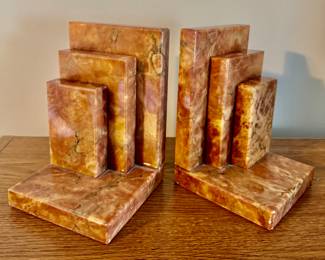 Alabaster bookends