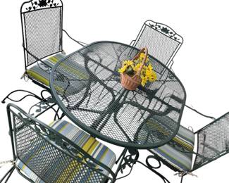 Wrought iron patio set WITH matching chase lounge