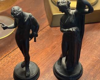 pair of antique mini statues
