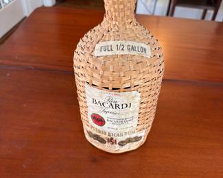 Vintage Bacardi in straw 