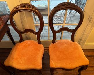 Pair antique side chairs