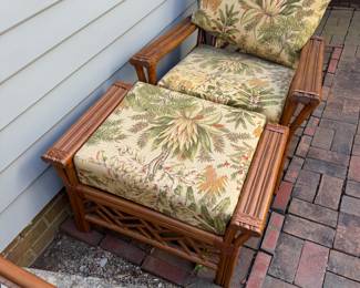 Bamboo chair and ottoman 