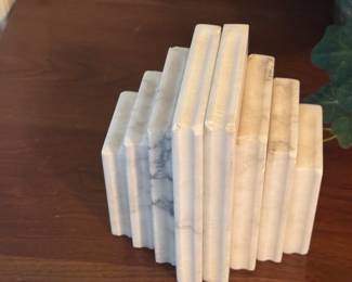 Marble book bookends