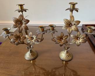 Pair vintage candelabra 
