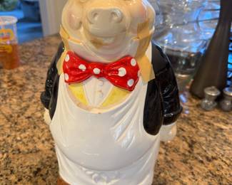 Mr. Pig cookie jar...repaired