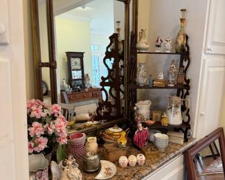 Kitchen staged with collectible smalls
