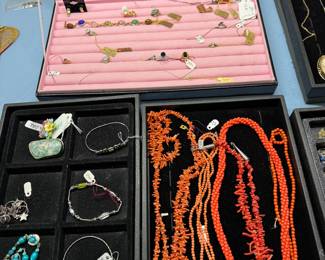 Gold and coral jewelry 