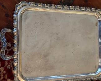 Large silver-plate tray