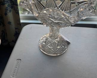 Cut glass compote