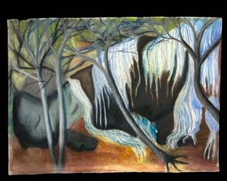 Original Surrealist Works On Paper, Pastel