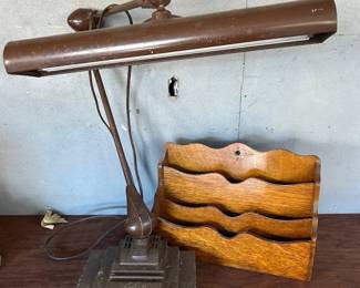 Vintage Desk Light Letter Filer