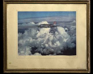 Framed Print Titled Stratoliner In Flight, TWA Color Photograph Of A Boeing 307 Stratoliner