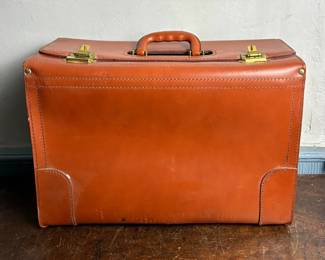Vintage Orange Leather Pilot Case