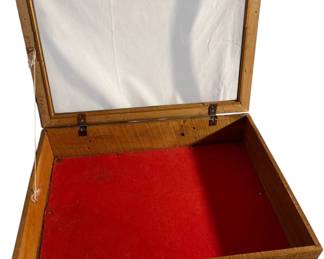 Wooden Display Box With Glass Top And Latch