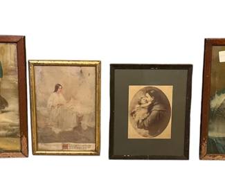 Set Of 5 Framed Prints Of Religious Themed Art