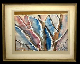 Watercolor Of Tree Branches