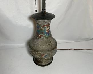 Brass Cloissonne Lamp