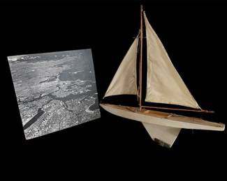 Boston To Cape Ann Aerial Photo Wooden Sailboat