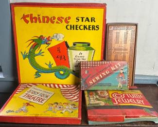 Antique Chinese Star Checkers Gane, Storybook Theatre Fairy Tales, etc.