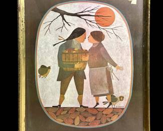 Print Of Folk Art By R. Davey Titled A Bushel And A Peck