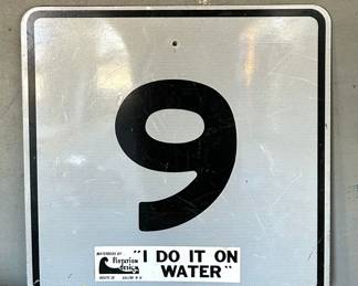 9 Sign, With Sticker