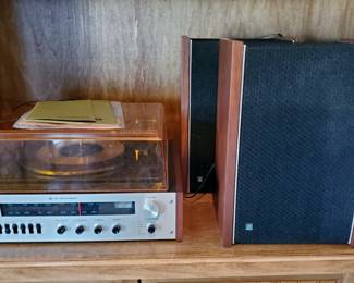 Vintage Voice of Music System V-M Turn Table w/ Speakers
