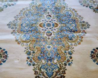 8'3" x 11'9" Ivory Kirman Medallion Rug