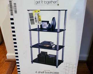 NIB Black 4 shelf Bookcase