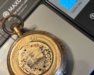 14k gold Waltham hunt case watch, working