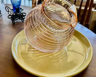 vintage pink depression glass
