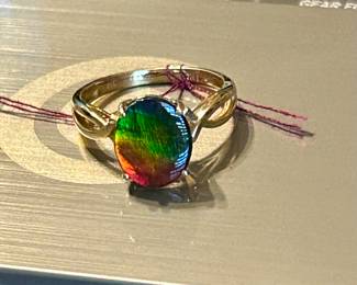 Ethiopian Opal and 14k gold ring