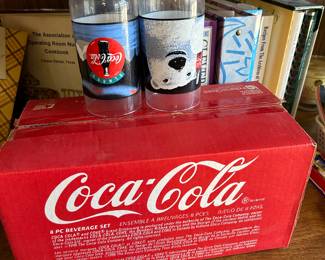 set of coca cola glasses with box