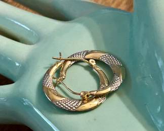 two tone gold earrings