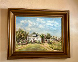 This is a painting of the Poenish house off Ocean drive where is used to be all farm land owned by the Poenish family. A very nice bit of Corpus history!
