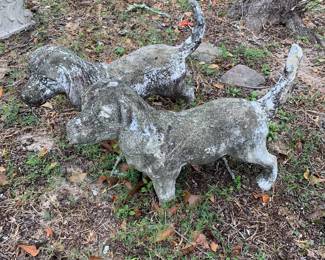 Pair of concrete dogs