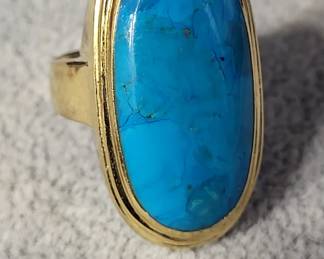 Antique native american Kingman turquoise ring 