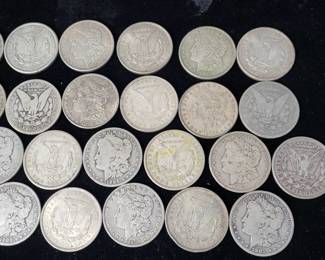 Morgan silver dollars.
