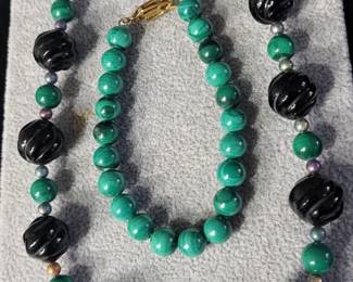 Vintage malachite jewelry