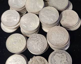 Huge selection of us silver dollars.