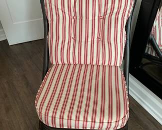 Red & white striped padded chair