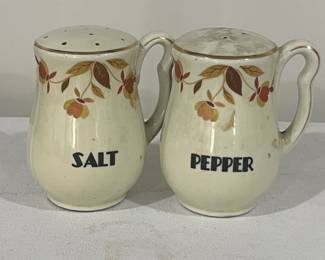 Vintage Hall Jewel Teal Autumn Leaf S & P Shakers