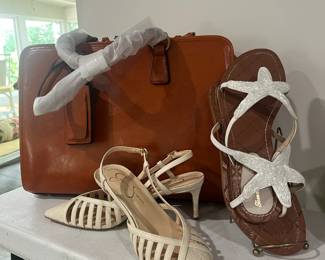 Jessica Simpson heels, Tommy Bahama Starfish Leather Sandals
