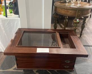 50's vintage Japanese wooden ceremonial tea cabinet w/copper lining