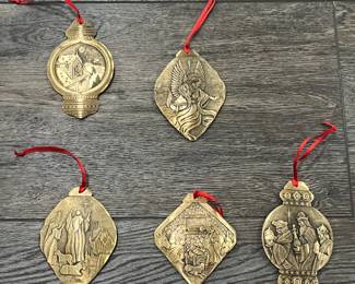 Solid Bronze Nativity Christmas Ornaments by Wendell August